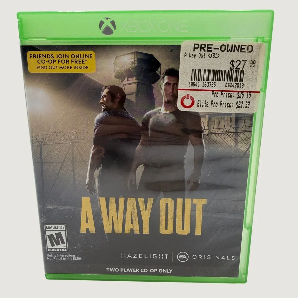 A Way Out Xbox One EA Originals Hazelight Two Player Co-Op Adventure Game Disc